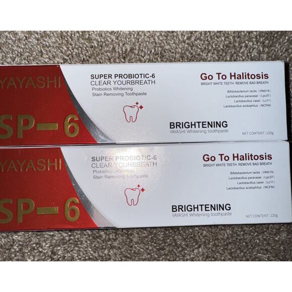 2 Boxes SP-6 Toothpaste Whitening Sp6 Probiotic - 120g - Yayashi - Picture 1 of 3